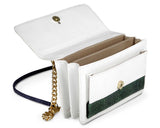 Bolsa C14 color blanco con aplicaciones de cocodrilo moreletii - Carbono 14