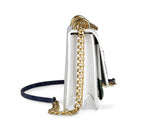 Bolsa C14 color blanco con aplicaciones de cocodrilo moreletii - Carbono 14