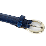 Cinturón C14 Crocodylus Moreletii Azul Mar / Hebilla Níquel - Carbono 14