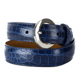 Cinturón C14 Crocodylus Moreletii Azul Mar / Hebilla Níquel - Carbono 14