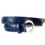Cinturón C14 Crocodylus Moreletii Azul Mar / Hebilla Níquel - Carbono 14
