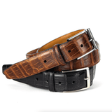 Cinturón Carbono 14 Crocodylus Moreletii Cognac / Hebilla Níquel Negro - Carbono 14