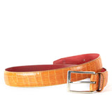 Cinturón Carbono 14 Crocodylus Moreletii Naranja / Hebilla Níquel - Carbono 14