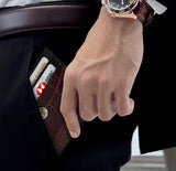 Tarjetero Ámsterdam - Crocodylus Moreletii Vino - Carbono 14